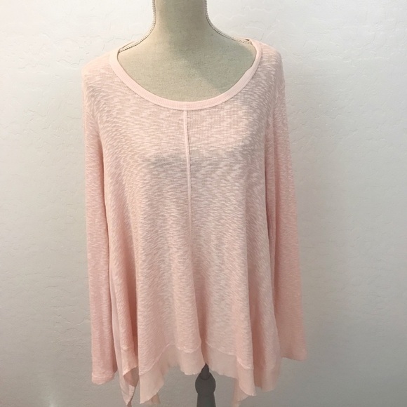 Anthro Left Of Center Asymmetric Blush Pink Tee - Picture 1 of 5